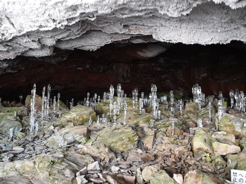 洞窟の氷筍