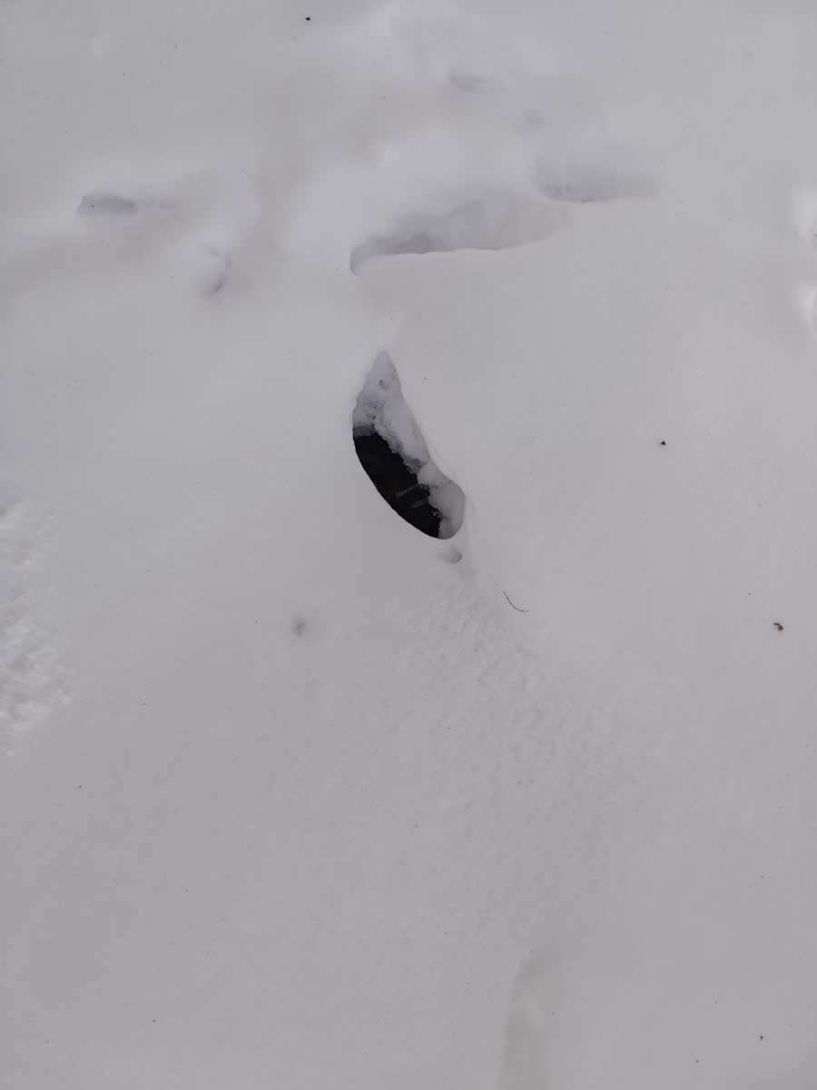 雪の穴