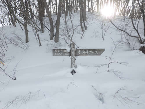 雨呼山スノーシュー登山口